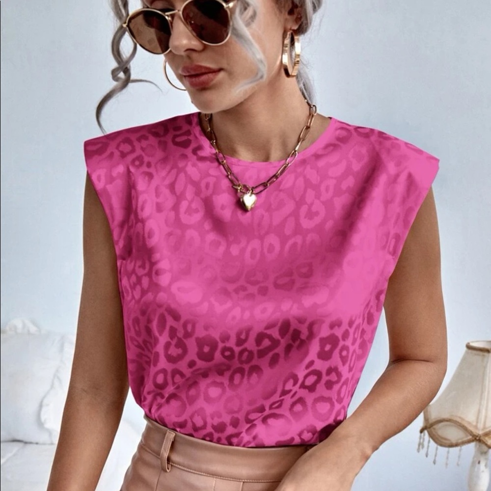 Satin Leopard Blouse